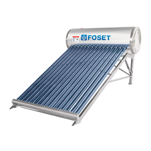 Calentador solar de agua, 15 tubos, 195L, 5 personas, Foset