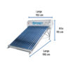 Calentador solar de agua, 15 tubos, 195L, 5 personas, Foset - Imagen 2