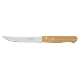 Cuchillo para asado con sierra, mango madera, 5″