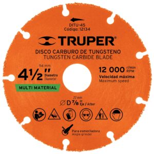 Disco de carburo de Tungsteno 4-1/2″, multiusos