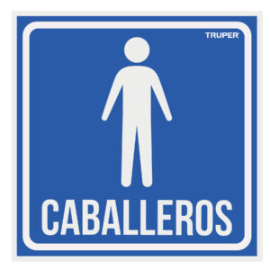 Letrero de señalización «CABALLEROS», 19 x 19 cm